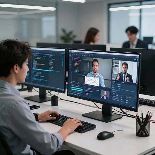 Futuristic Multitasking Modern Workspace