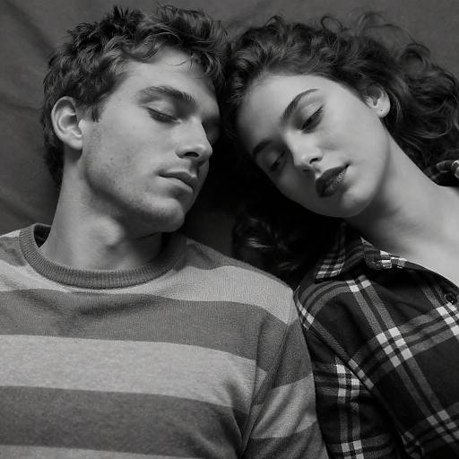 Intimate Black-and-White Couple Portrait