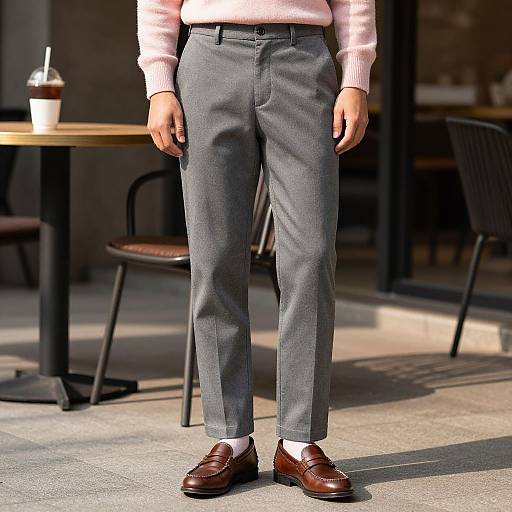 Stylish Grey Chinos Outdoor Outfit