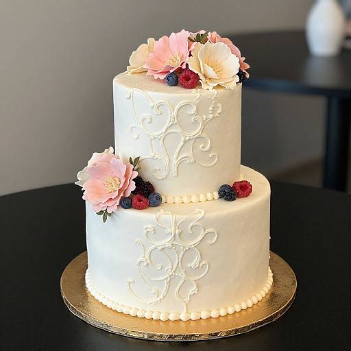 Elegant Two-Tiered Wedding Cake