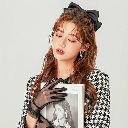 Stylish Young Woman with Book Portrait