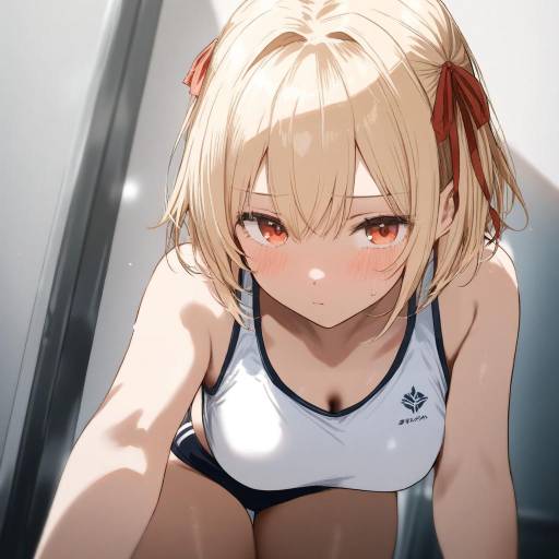 Cheerful Girl in Sports Outfits