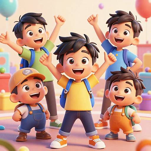 Joyful Cartoon Boys Group