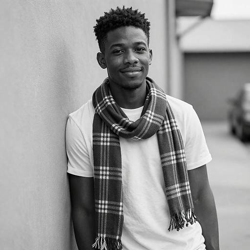 Casual Urban Portrait in Black and White