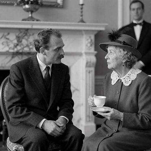 Vintage Black and White Portrait in Formal Setting