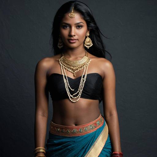 Elegant Dark-Skinned Girl in Voni Style