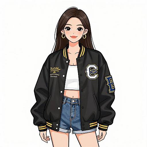 Smiling Woman in Sports Luxe Fashion