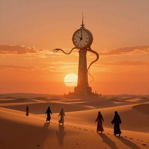 Surreal Tower of Time in Desert