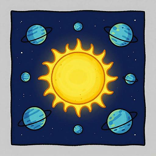 Childlike Digital Night Sky Illustration