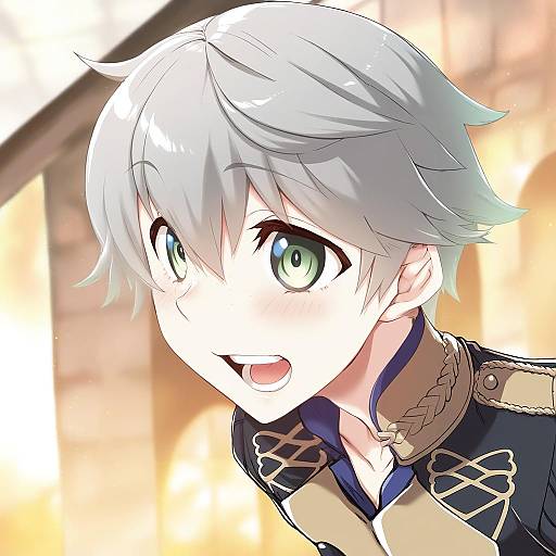 Illustration of Ashe ubert, fire emblem in the style of Ebido