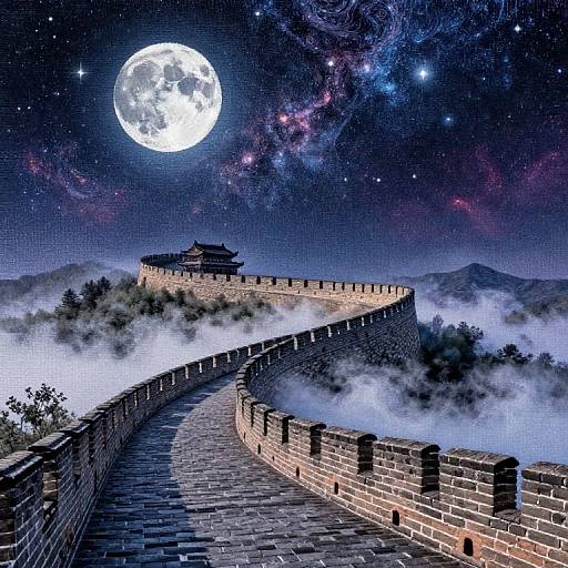Mystic Night View of Great Wall