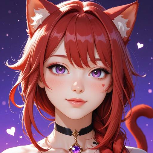 Enchanted Aether Girl with Cat Features