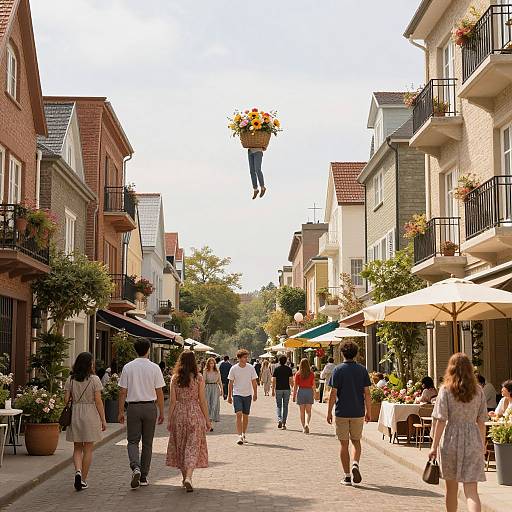 Floating Dreams Over Whimsical City