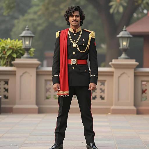 Vibrant Indian Military Costume Portrait