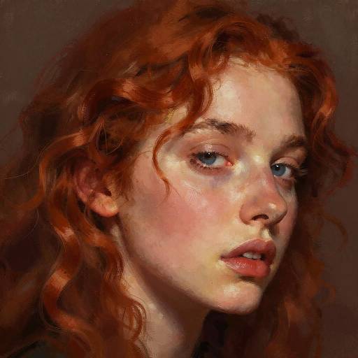 Pensive Redhead Portrait Close-Up
