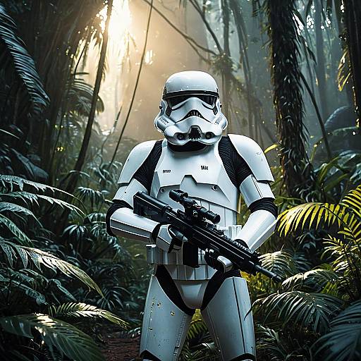 Stormtrooper in Alien Jungle at Dawn