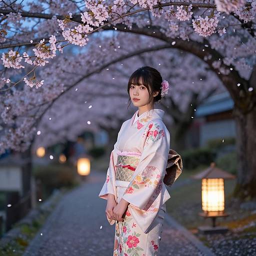 Chika in Serene Cherry Blossom Garden