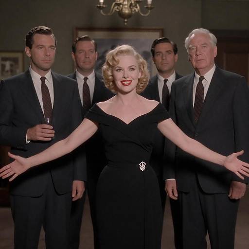 Vintage Movie Scene with Stylish Characters