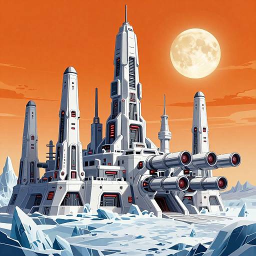 Cyberdyne Fortress on Icy Dusk