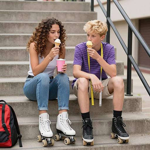 Teenagers Enjoying Ice Cream Together