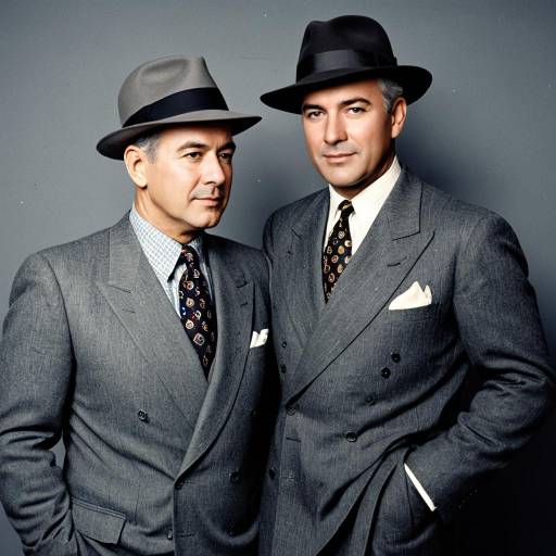 Vintage 1940s Men in Double-Breasted Suits and Fedoras
