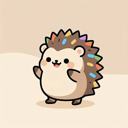 Playful Happy Hedgehog Illustration