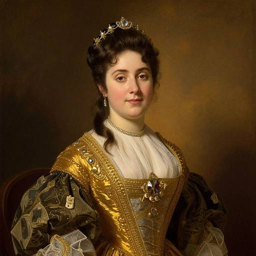 Regal 19th-Century Portraiture Elegance