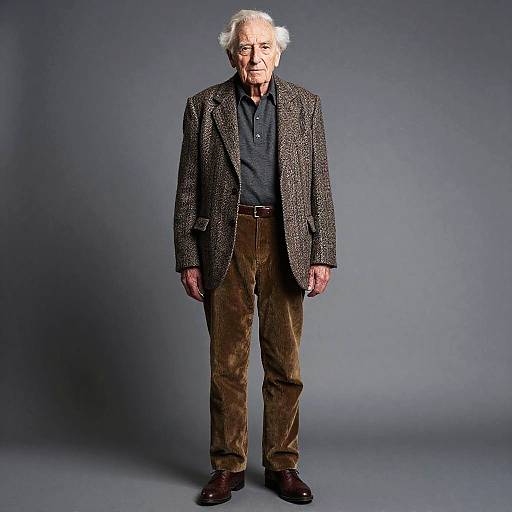Stoic Elderly Man in Classic Attire