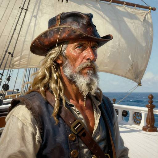 Photorealistic Portrait of Rugged Sea Captain