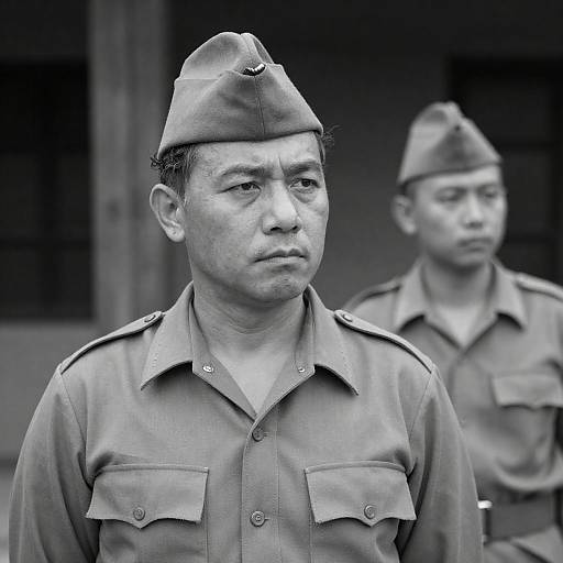 Serious Military Duo in Black and White