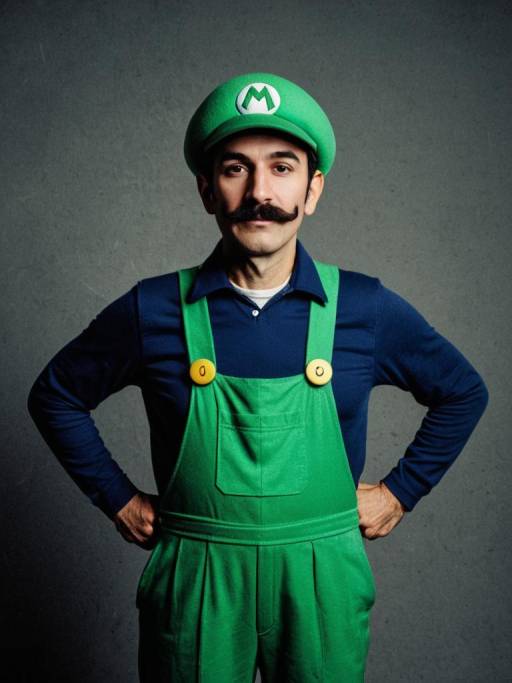 Photorealistic Mario Luigi Costume Portrait