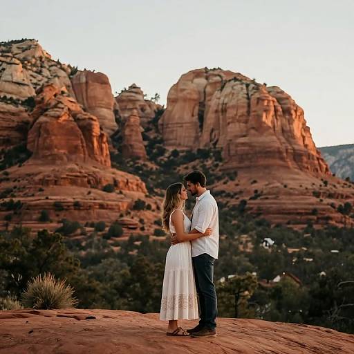 Couple Embracing in Sedona Desert