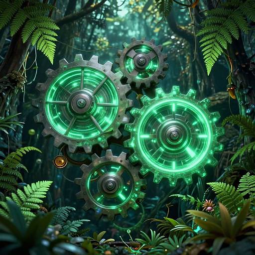Bioluminescent Gear Jungle Clockwork