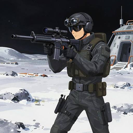 Moonbase Sniper in Snowy Perimeter