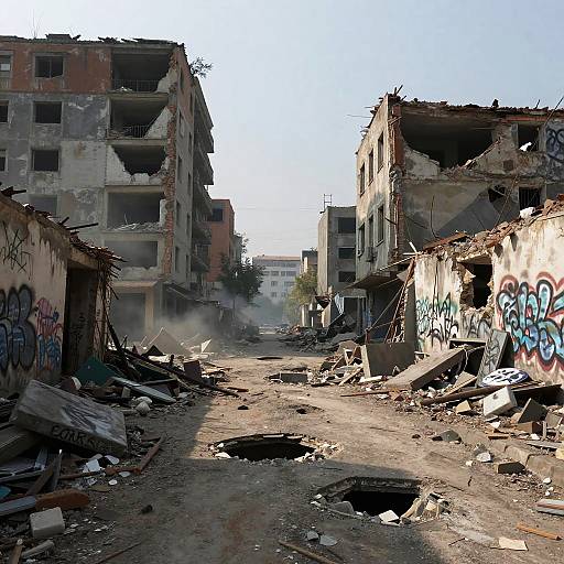 Realistic Bleak Urban Wasteland Scene