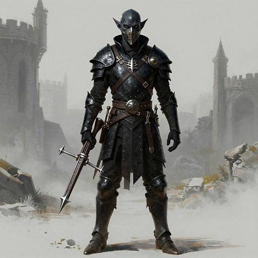 Dark Elf Ranger in Misty Ruins