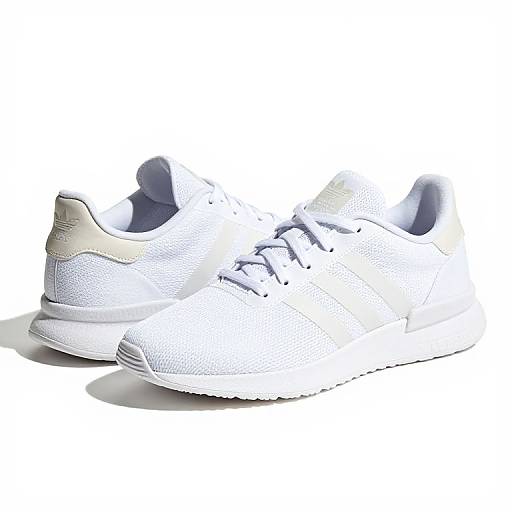 White Adidas Sneakers with Beige Accents