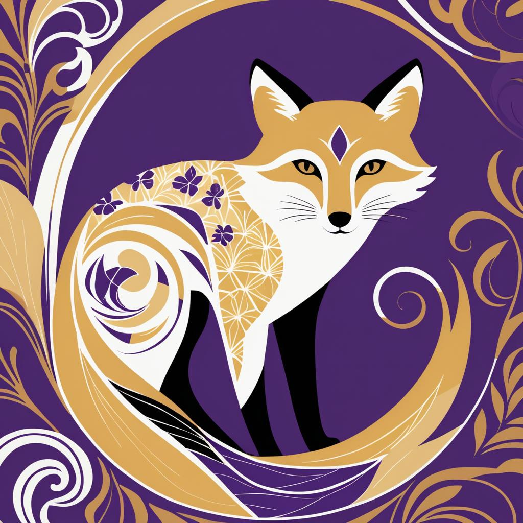 Modern Abstract Fox in Matisse Style