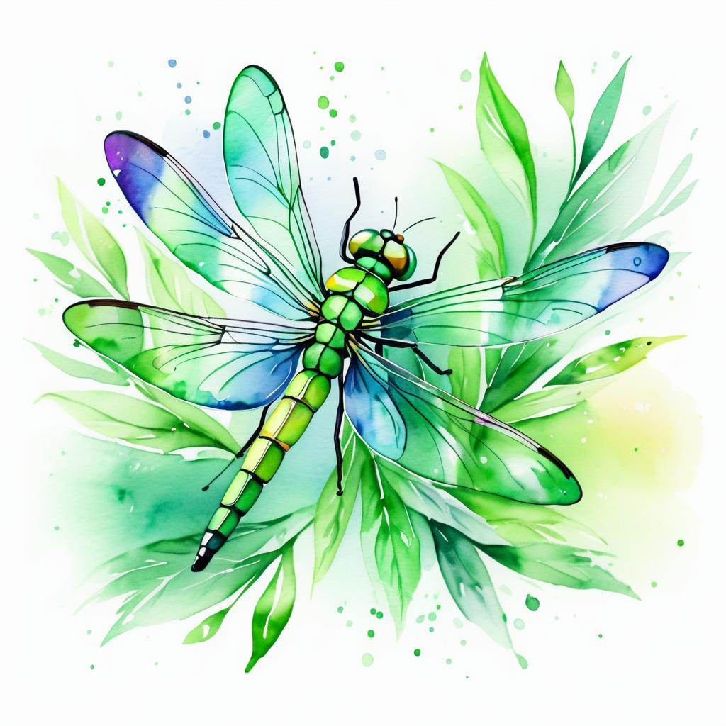 Colorful Hand-Drawn Dragonfly Illustration