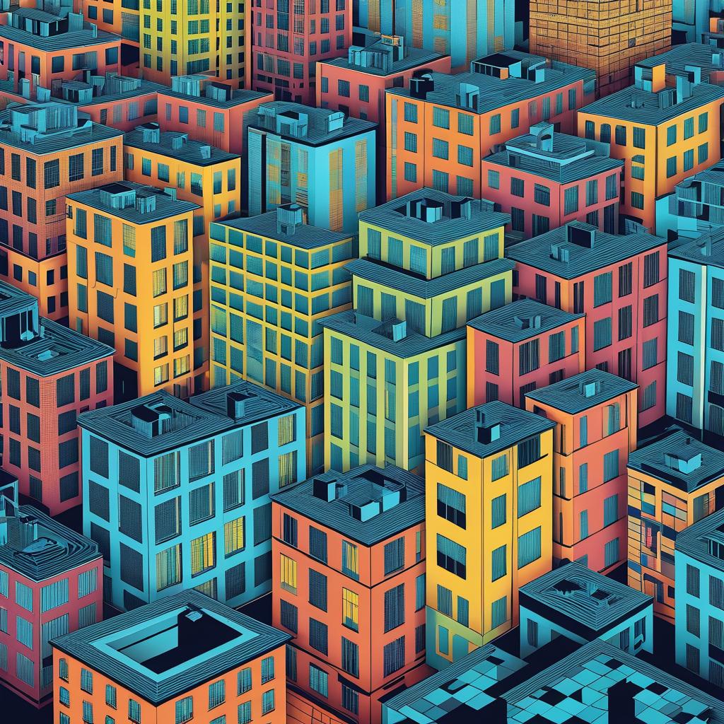 Intricate Cityscape in Escher Style