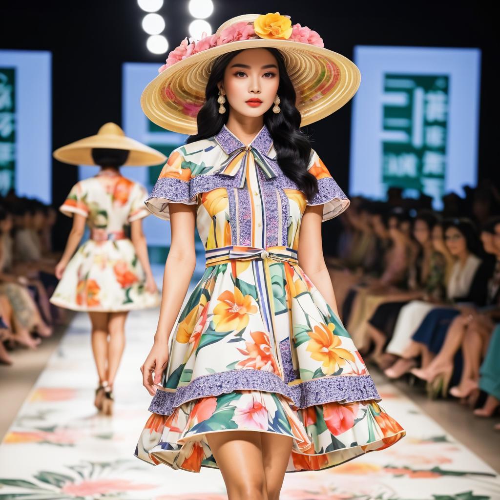 Retro Fashion Week with Floral Elegance