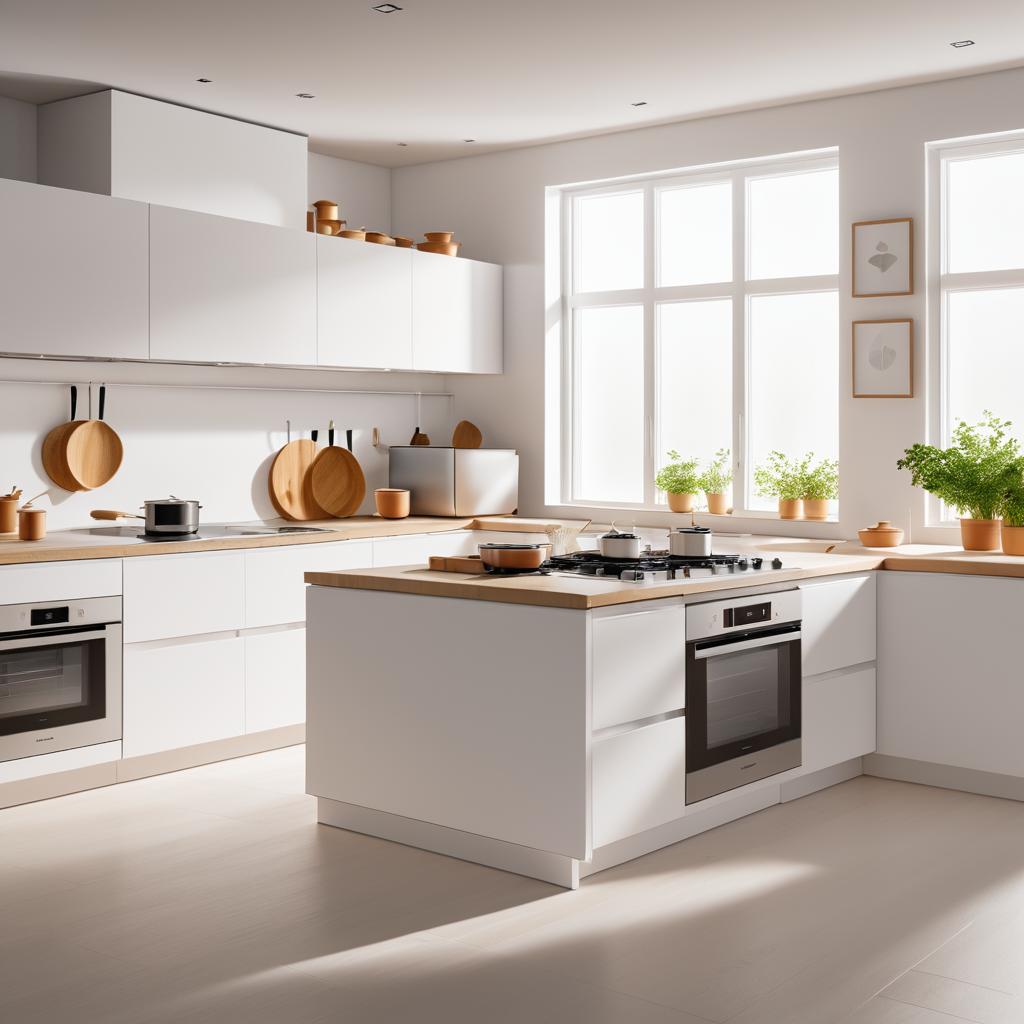 Kitchen Appliance Scene in White Space