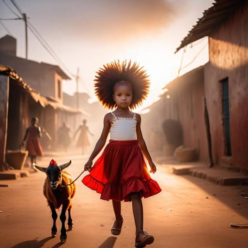 Young Girl Walking Goat in Alexandra Street