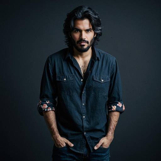 Man with Casual Rugged Look and Intense Gaze