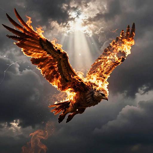 Icarus Falling with Fiery Wings