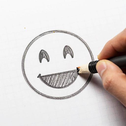 Hand-Drawn Erasing Emoji Sketch