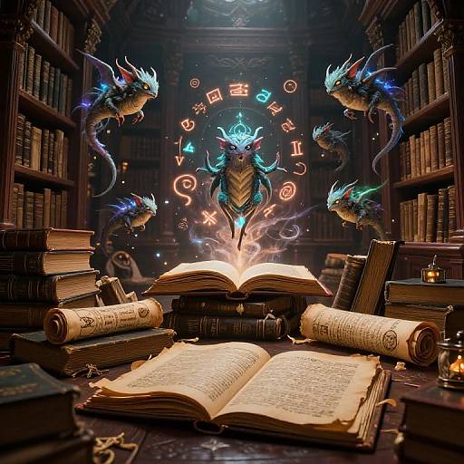 Mystical Library Creating Fantasy Creatures