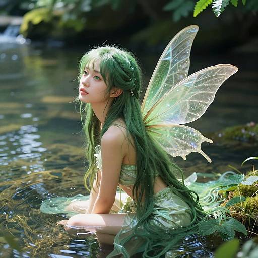 Emerald-Haired Nymph by Crystal Pond