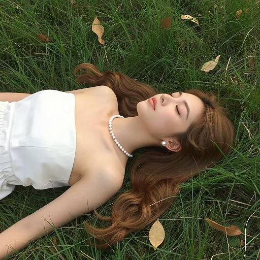 Serene Young Woman in Green Grass