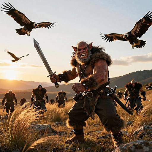 Fierce Troll Chieftain at Sunset